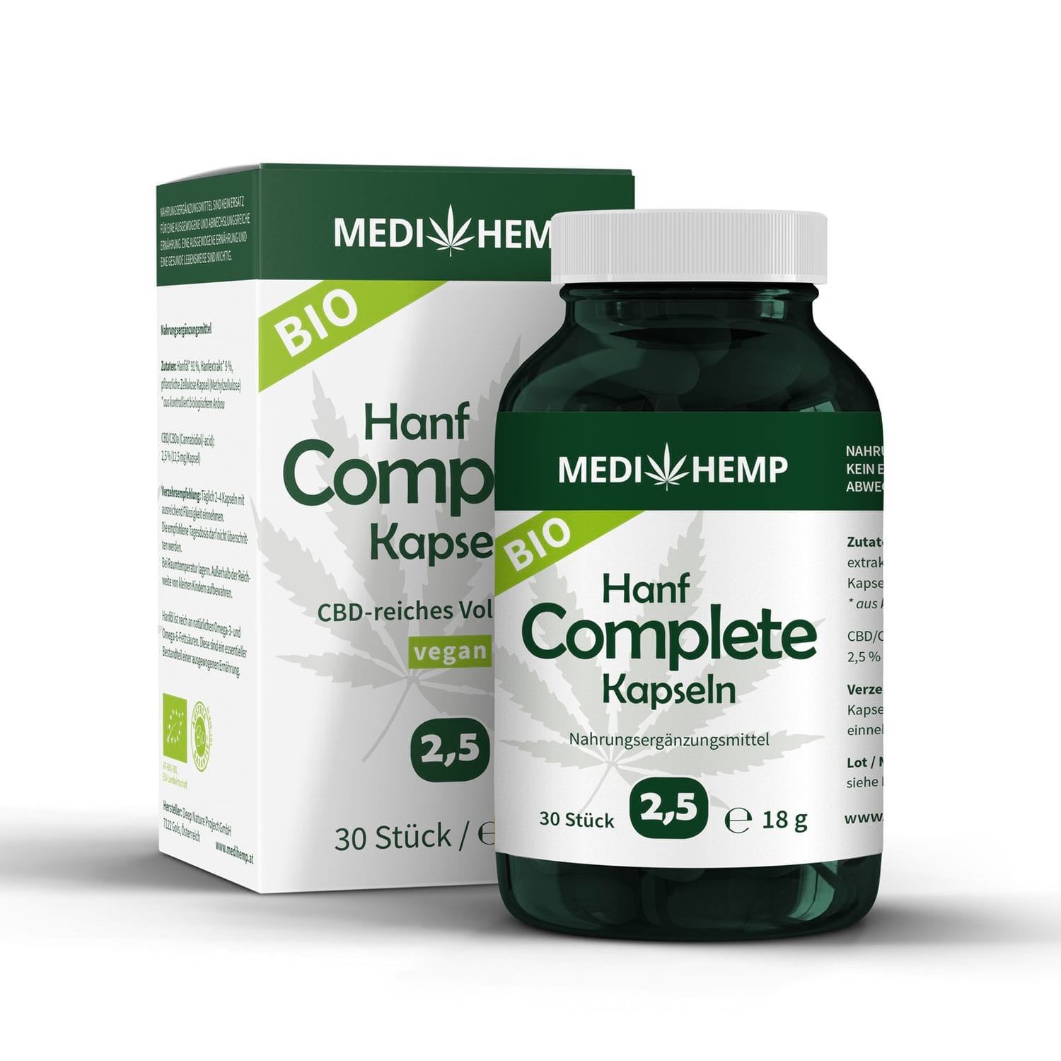 Medihemp Bio Hanf Complete Kapseln - 2,5% - CBD Aroma