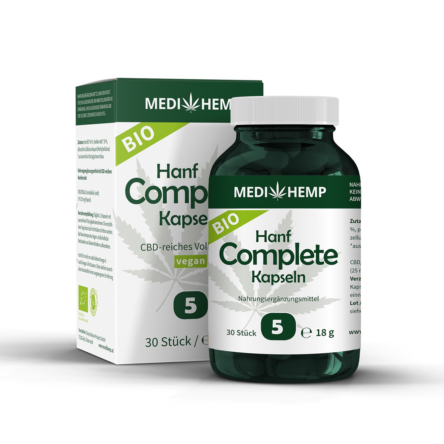 Medihemp Bio Hanf Complete Kapseln - 5 % - CBD Aroma