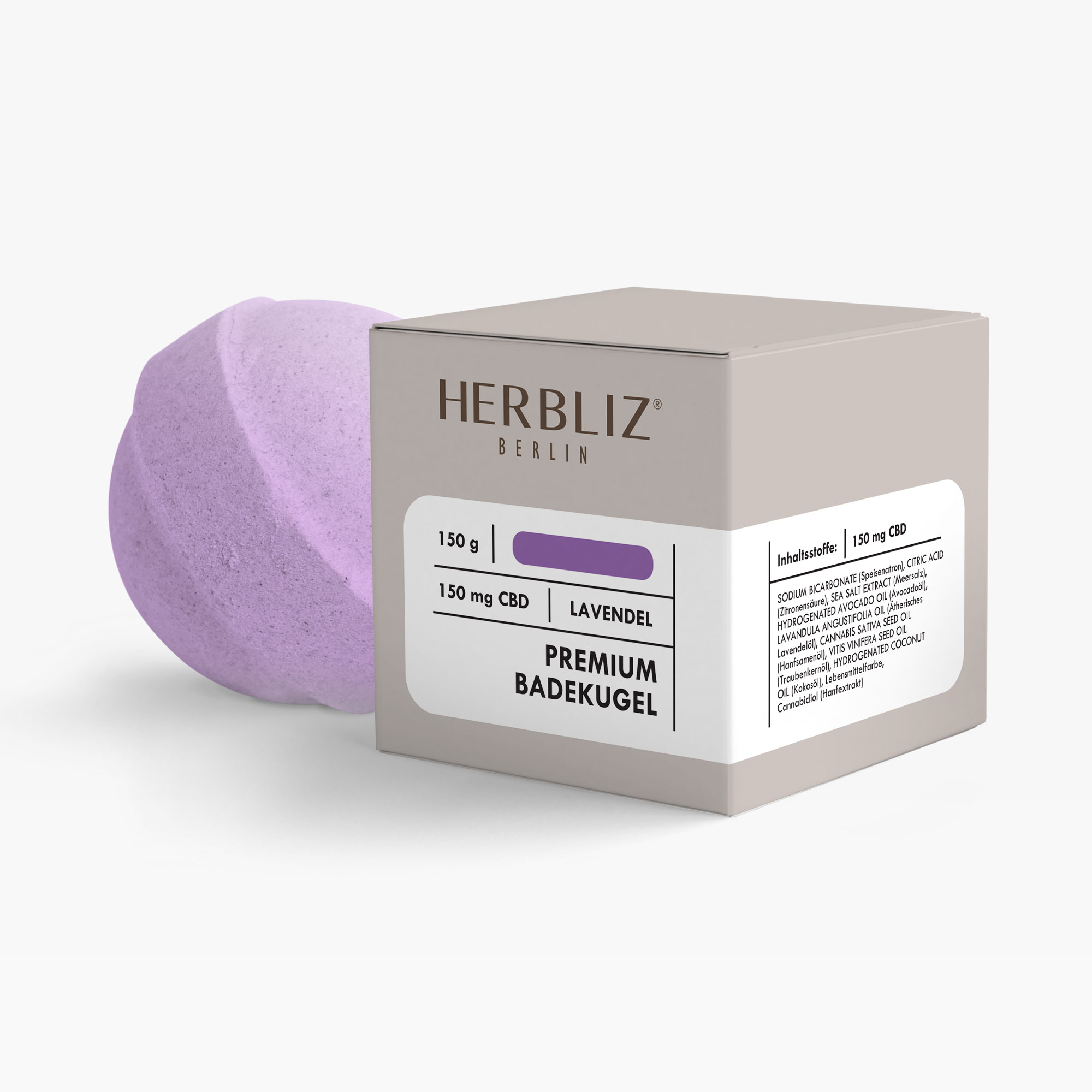 HERBLIZ CBD Badekugel - 	Lavendel